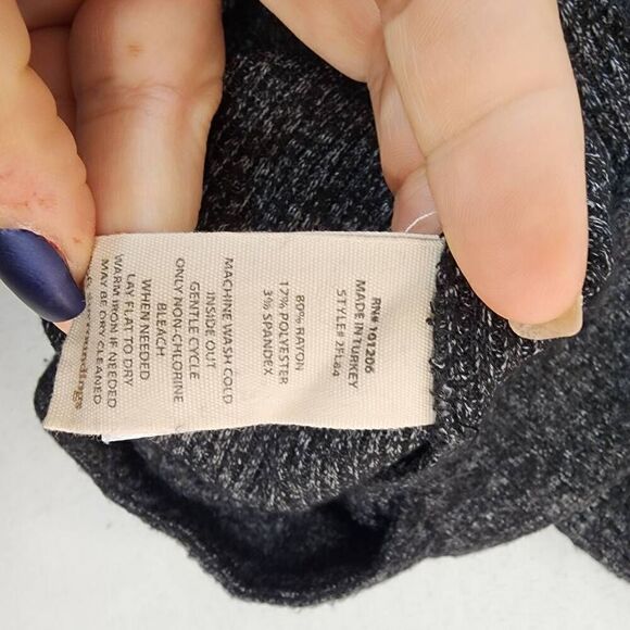 Soft Surroundings Size XL Heathered Grey Scoop Neck Tunic Sweater Comfort V - Picture 6 of 7